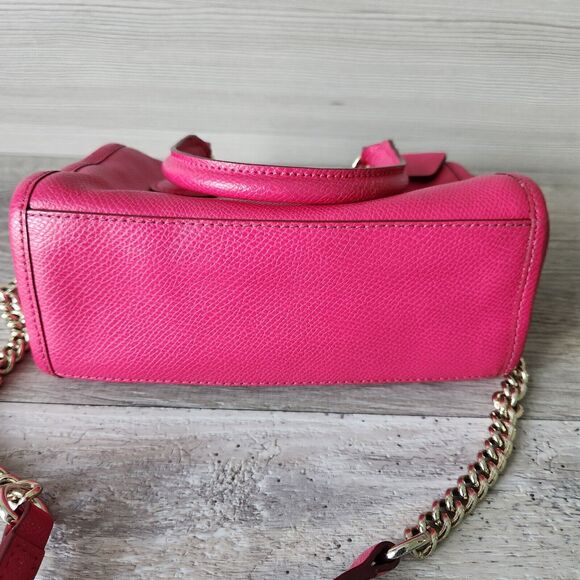 Coach New York Cross Grain Leather Baby Bennett Satchel Solid Pink Sling Strap - Picture 15 of 16